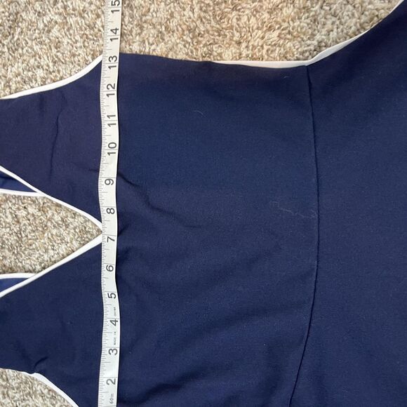 Aqua Dress Womens Small Navy White Fit & Flare Skater Sleeveless Bloomingdales - Picture 5 of 6